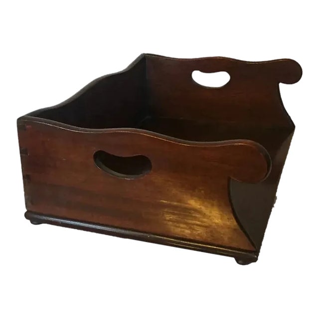 Antique Edwardian Mahogany Book Shelf Caddy or Tray For Sale
