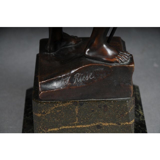 20th Century The Bowman Figure in Bronze by H. Riese For Sale - Image 11 of 15