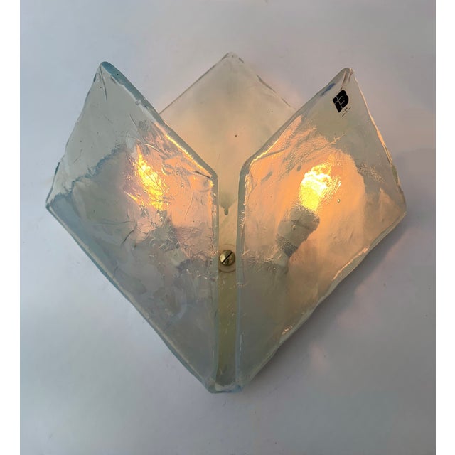 Mid-Century Modern 1970s Italy Sconces Butterfly Opal Murano Glass by Itre - Set of 5 For Sale - Image 3 of 13