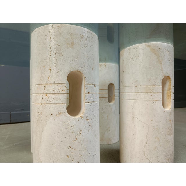 Vintage Travertine and Glass Coffee Table, 1970s For Sale - Image 6 of 18