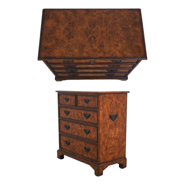 Theodore Alexander George III Burl Wood Bachelors Chest For Sale