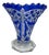 Bohemian Blue and Clear Crystal Vase, 1960s For Sale