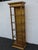 Hollywood Regency Hollywood Regency Tall Narrow Distressed Gold Display Shelf Cabinet 6661 For Sale - Image 3 of 15