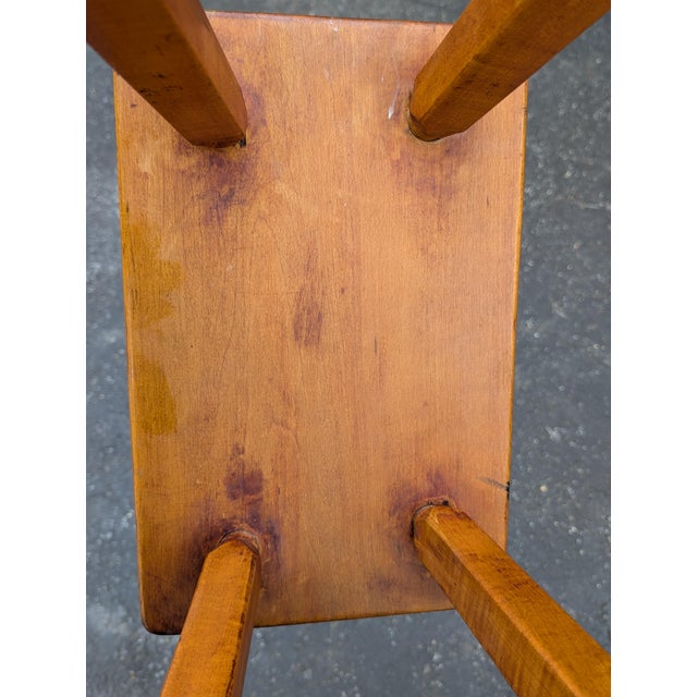 1960s Vintage Solid Wood Brutalist Stool, Dutch Design For Sale - Image 4 of 7
