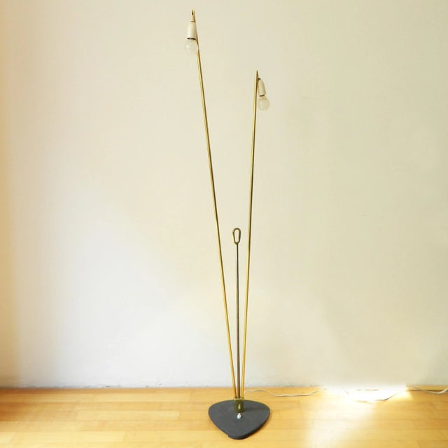 Mid-Century Modern Floor Lamp with Pointed Cone Shades by Rupert Nikoll For Sale - Image 3 of 8