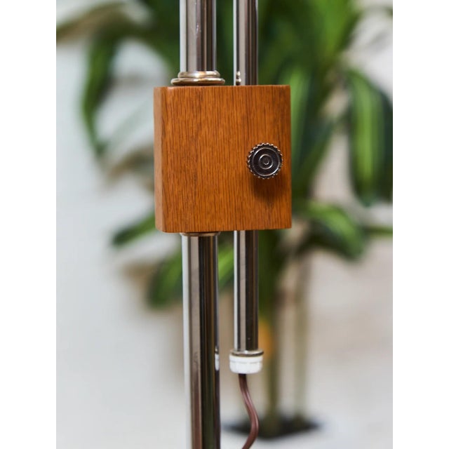 1970’s Italian Wood and Chrome Lamp For Sale - Image 9 of 9