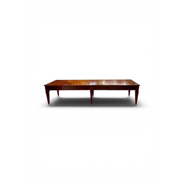 Mid-Century Modern 1960s Mid-Century Modern Walnut Chevron Parquetry Long Coffee Table For Sale - Image 3 of 7