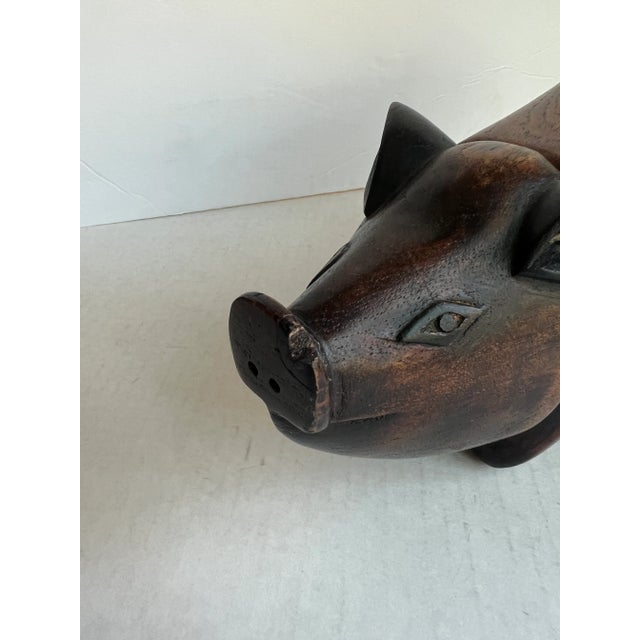 Vintage Wood Pig Figure For Sale - Image 4 of 7