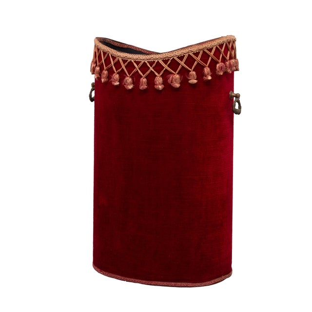 1960s Vintage Hall Set in Red Velvet, 1960s, Set of 7 For Sale - Image 5 of 13