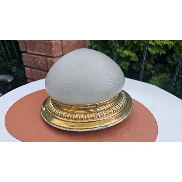 Art Nouveau brass ceiling lamp, dimensions: height 16.5 cm, diameter 29.5 cm. European Plug (up to 250V).The wiring of...