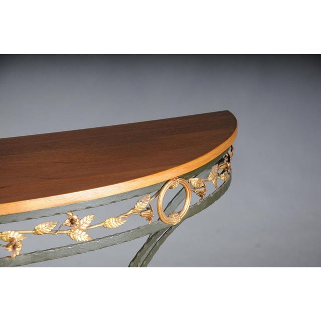 Gold Gilded Wrought Iron Country House Wall Console, France For Sale - Image 8 of 18