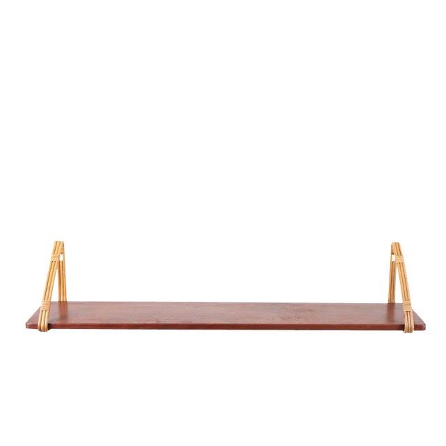 Wall Shelf in Teak & Bamboo by Laurids Lønborg, Denmark, 1960s For Sale