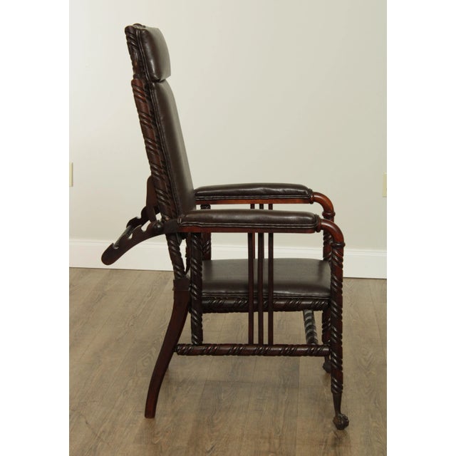 Hunzinger Antique Victorian Gothic Period Reclining Morris Chair For Sale In Philadelphia - Image 6 of 13
