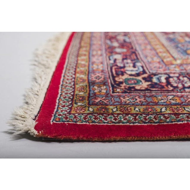 Textile Geometric Bijar Dark Red Rug with Border and Medallion For Sale - Image 7 of 9