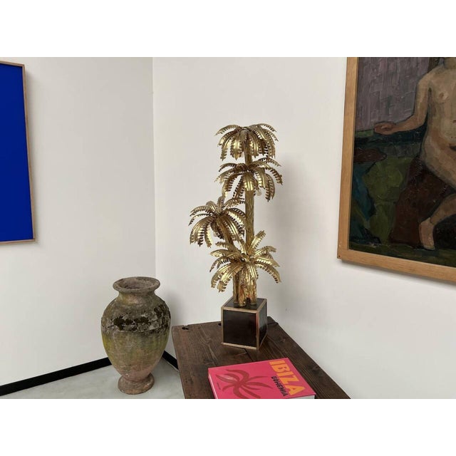Four-Headed Brass Palm Tree Table Lamp, 010s For Sale - Image 18 of 18
