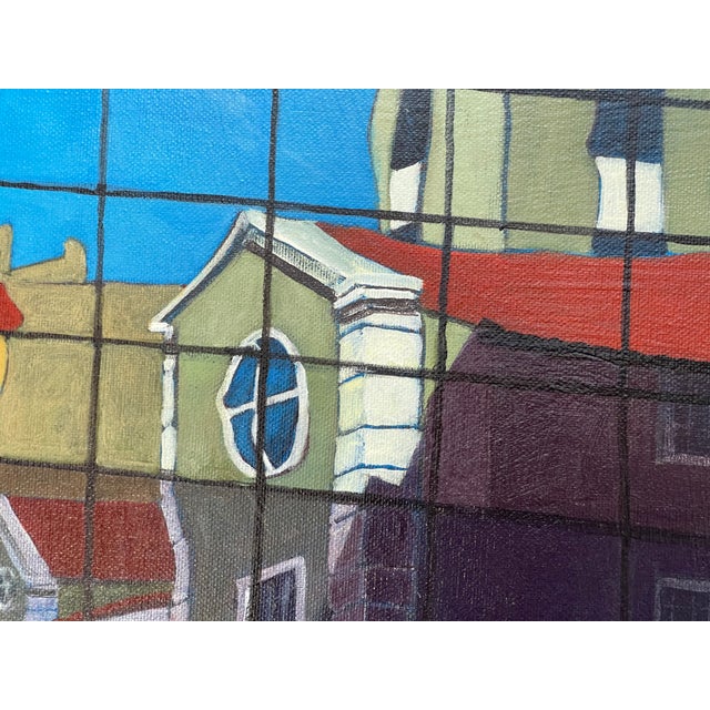 Textile Modern Acrylic on Canvas Painting of an Indoor Garden For Sale - Image 7 of 12