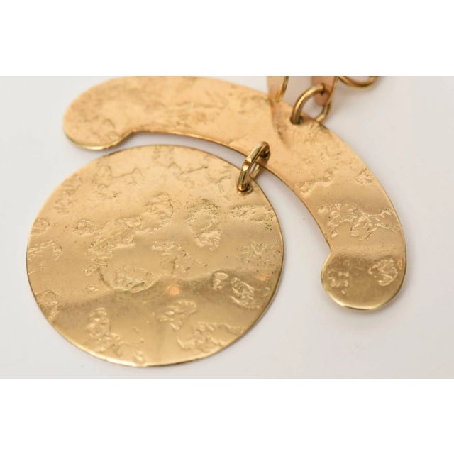 Vintage Napier Gold Plated Clip on Sculptural Earrings 1960's 2 Pieces For Sale In Miami - Image 6 of 9