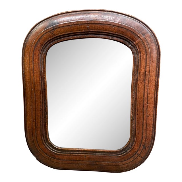 17th Century English Walnut Mirror With Original Glass, Small Scale For Sale