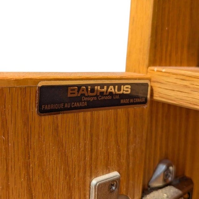 Tall Bar Cabinet With Drop-Front Mirror, 1980s, Bauhaus Designs Canada For Sale - Image 11 of 18