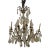 10-Light Crystal Chandelier + Antique Gold-Finish Metal Frame, Vintage For Sale