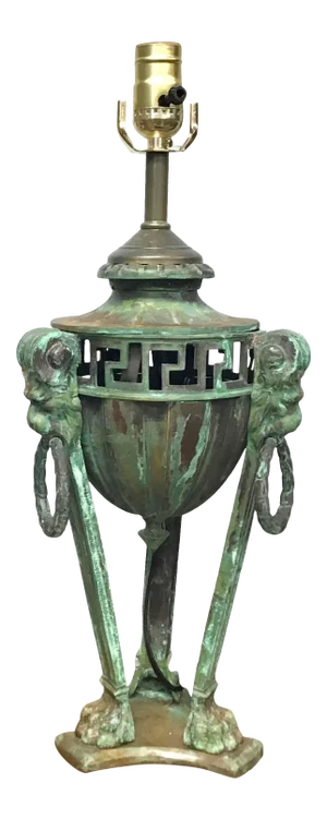 Italian Style Patinated Metal Lamp