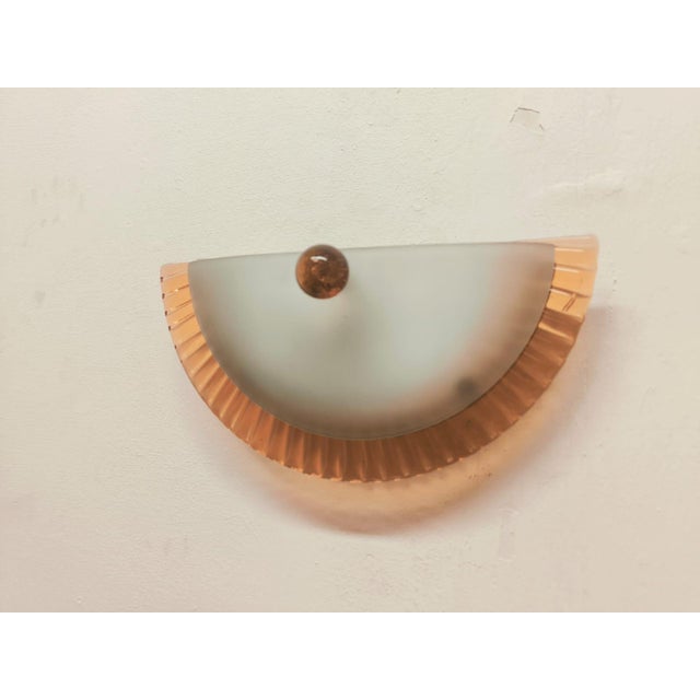 Wall Lamp with Salmon Murano Band, 1980s For Sale - Image 13 of 16