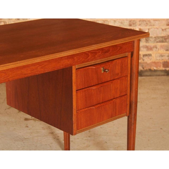1960s Mid-Century Modern Danish Teak Pedestal Desk, 1960s For Sale - Image 5 of 15