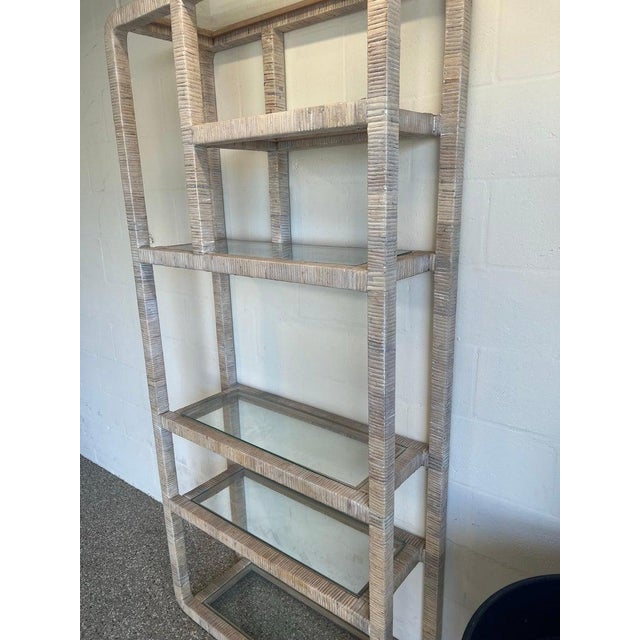Wood Palm Beach Whitewashed Rattan Etagere For Sale - Image 7 of 18