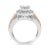 Haus of Brilliance 14K White and Rose Gold 1 1/8 Cttw Princess and Round-Cut Diamond Art Deco Style Triple Shank Halo Cocktail Ring - Size 7 For Sale - Image 4 of 6