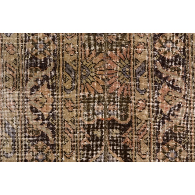 Tan Mid 20th Century Handknotted Oushak Runner Rug For Sale - Image 8 of 10