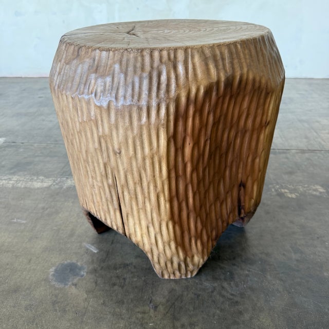 Early 21st Century Reclaimed Walnut Side Table or Stump For Sale - Image 5 of 7