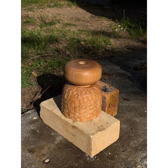 Beech, Bougeoir 6 Candlestick by Romain des Bois Dimensions: D 11 x H 15 cm. Materials: Beech.