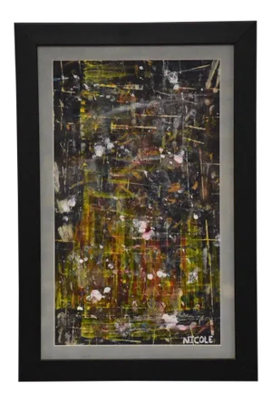 1970s Abstract Oil Painting Signed Nicole
