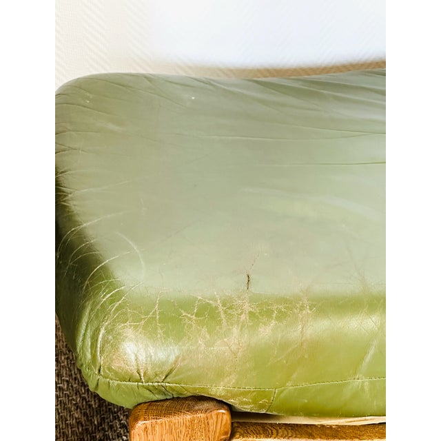 Vintage Scandinavian Modular Sofa in Green Leather and Oak, 1960s, Set of 3 For Sale - Image 16 of 18