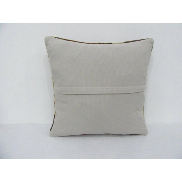 Boho Chic Decorative Brown Kilim Pillow Cover For Sale - Image 3 of 4