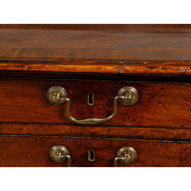 19th Century English Georgian Period Mahogany Desk with Ten Graduating Drawers and Shelf For Sale - Image 12 of 12