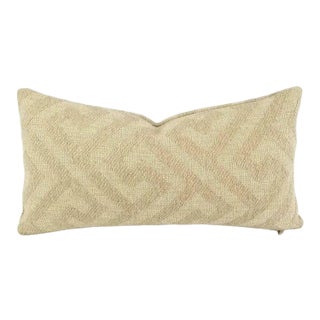 F. Schumacher l'Orient Fret in the Color Greige Lumbar Pillow Cover For Sale