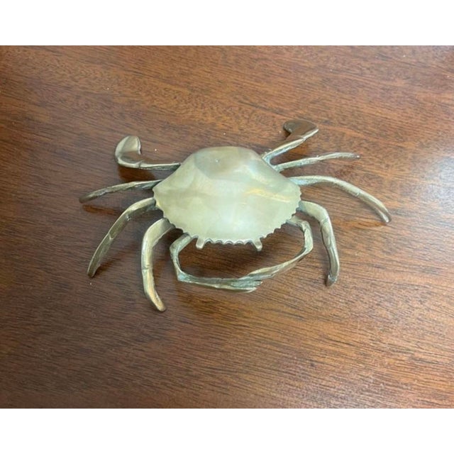 Figurative Vintage Articulated Brass Crab Ashtray For Sale - Image 3 of 6