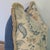 Colefax & Fowler Colmar Blue print pillow with fun loop finge trim in cream and a coordinating medium blue linen back....