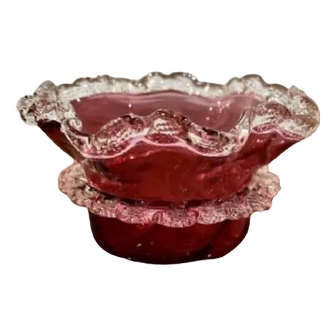 Antique Victorian Quality Cranberry Glass Bowl, 1860 For Sale