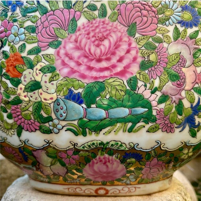 Antique X-Large Chinese Famille Rose Moon Flask Gold Dragon Handles Marked 19th Century For Sale - Image 12 of 18