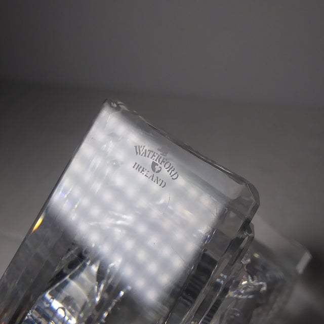 Waterford Crystal Lismore Mantel Carriage Desk Clock Gold Tone Face Vintage 2000 For Sale - Image 12 of 12