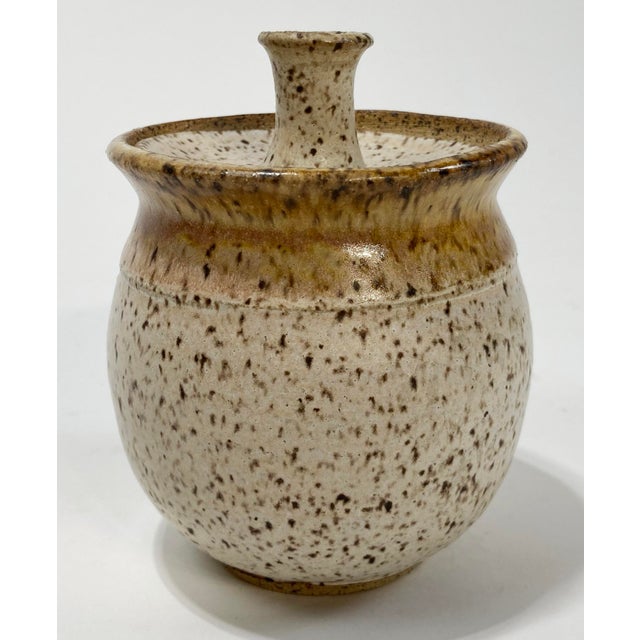 Gray Vintage Studio Pottery Creamer and Sugar Pair For Sale - Image 8 of 12