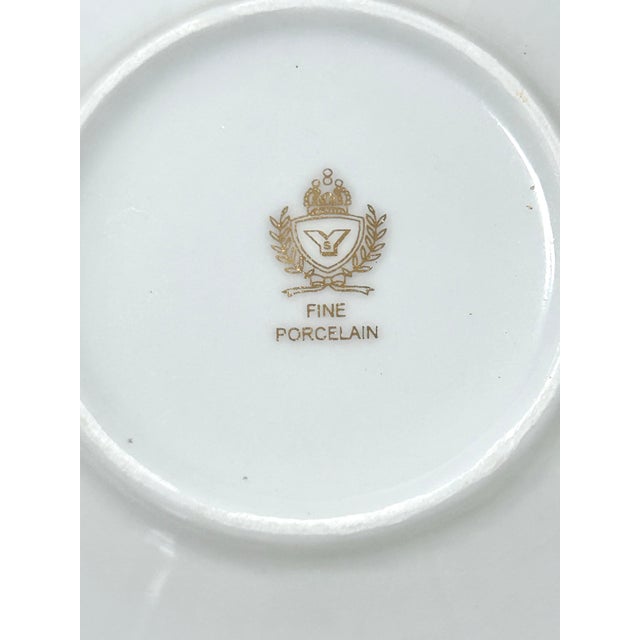 Gold Vintage Porcelain Espresso Set With 18k Gold Harlequin Pattern & Greek Key Rim – 6 Cups & Saucers For Sale - Image 8 of 10