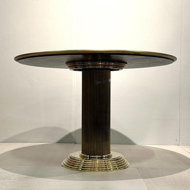 Round Center of Dining Table on Brass with Relief Top, 1970s For Sale - Image 17 of 18