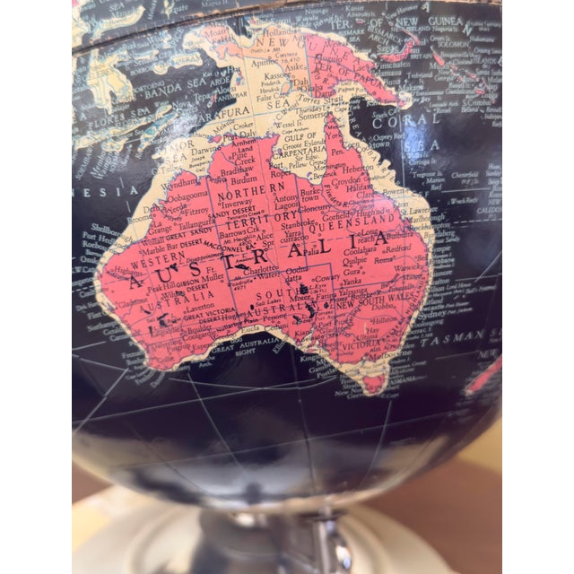 Black Rare Black Seas Replogle 12" Precision Globe Circa Late 1940s For Sale - Image 8 of 13
