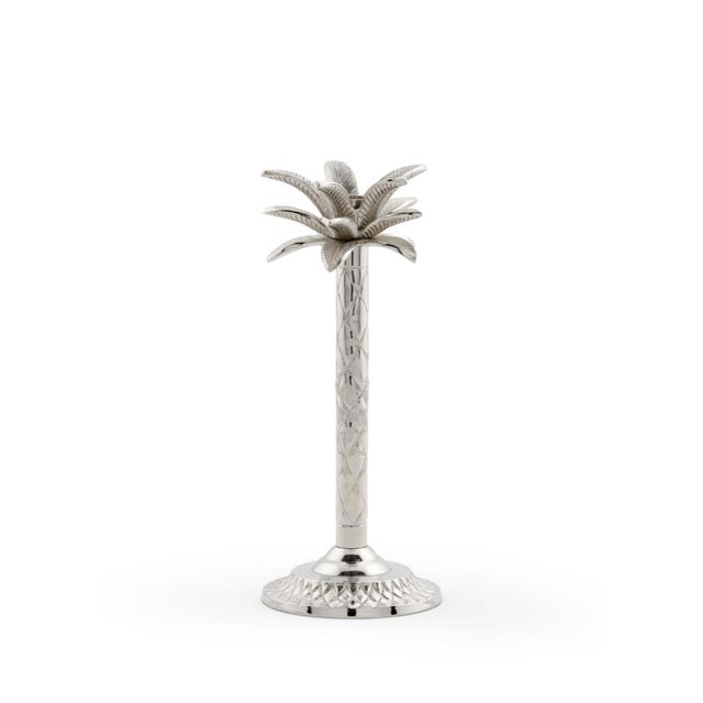 Contemporary Wildwood Palm Brass Candlestick For Sale - Image 3 of 3