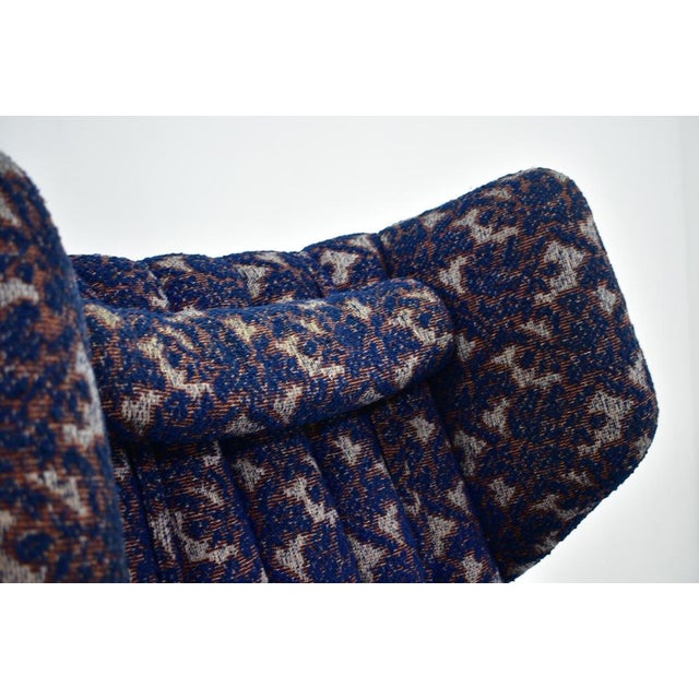 Blue Mid-Century Wing Armchair, Czechoslovakia, 1960s For Sale - Image 8 of 18