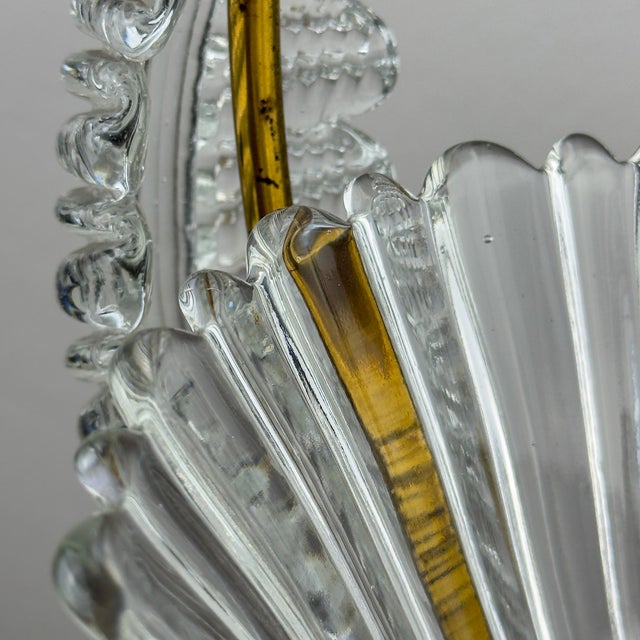 Metal Vintage Murano Chandelier by Barovier & Toso, Italy, 1930s For Sale - Image 7 of 18