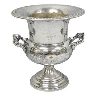Vintage Sheridan Victorian Engraved Silver Plated Champagne Chiller Ice Bucket For Sale